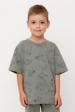КР 302462-1/зеленый чай,динозавры к554 фуфайка (футболка) для мал