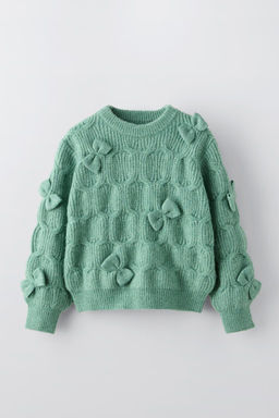 KNIT SWEATER WITH BOWS
