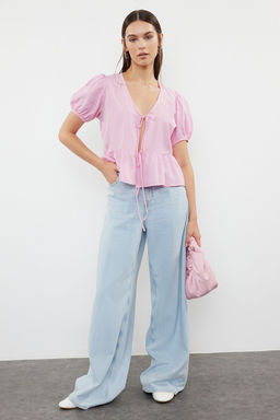 Pembe Baglamal? Dokuma Gomlek TWOSS24GO00237