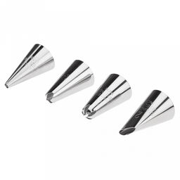 Кондитерский шприц Крем-чиз 18х6,3х6,3см, нержавеющая сталь; насадка для крема - 4 штуки, нержавеющая сталь; шпатель 18,7см пластик; цвет - черный, в блистере (Китай) - Домашняя мода фото 3