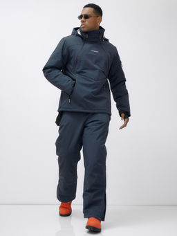 Горнолыжный костюм анорак мужской зимний темно-серого цвета 389TC - Leifensh фото 22