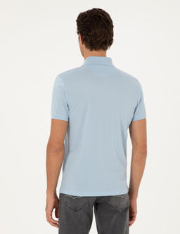 Голубая базовая футболка узкого кроя - Cacharel фото 5