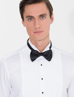 Белая приталенная рубашка под смокинг - Cacharel фото 3