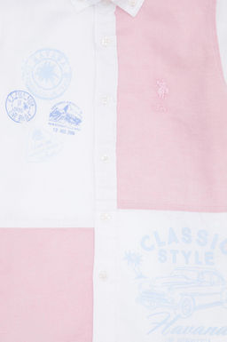 Пудровая рубашка для мальчиков с длинным рукавом - U.s. polo assn фото 4