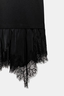 CAMISETA COMBINADA ENCAJE / Negro - Zara фото 7