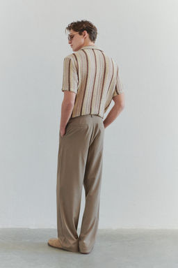 TRENDYOL MAN Limited Edition Vizon Regular Fit K?sa Kollu Apas Yaka Triko Gorunumlu Dokulu Gomlek TMNSS25GO00026 - Trendyolmilla фото 2