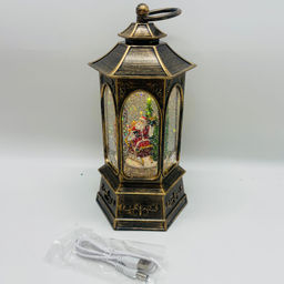 Новогодний декор Фонарь стекло - Дед Мороз в санях 26 см (арт. 8894A) - Ип лебедев о.ю фото 7