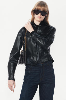 FAUX LEATHER PEPLUM JACKET - THE ITEM ZARA WOMAN фото 4