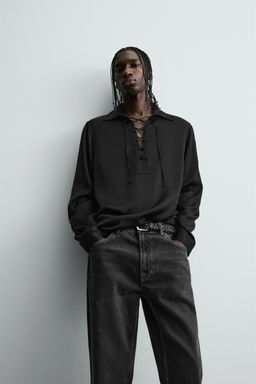 FLOWING POLO SHIRT WITH DRAWSTRING - Zara фото 7