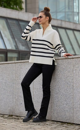 Джемпер F322-15115 white-black - Fine joyce фото 7