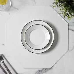 Цена за 6 шт. Салфетка сервировочная на стол «Тэм», d=38 см, восьмиугольник, белая