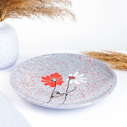 Набор тарелок для блинов Псковский гончар «Ромашка двойная», 7 предметов: 6 шт. d=16 см, 1 шт. d=24 см, серый