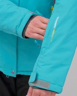 Горнолыжный костюм женский зимний бирюзового цвета 02810Br