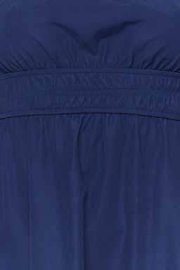 Lacivert Skater/Belden Ac?lan Balon Kollu Astarl? Midi Dokuma Elbise TWOSS22EL1768