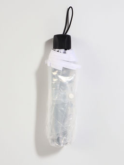 Зонт механический «Однотонный», 3 сложения, 8 спиц, R=48/53 см, d=96 см, прозрачный, белый