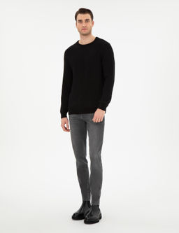 Siyah Slim Fit Bisiklet Yaka Triko Kazak - Pierre cardin фото 4