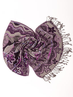 Палантин с вышивкой (шерсть вареная) в ассортименте №Тк906/26