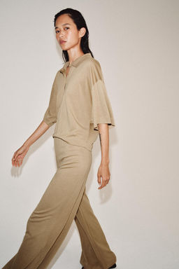 PANTAL?N RECTO FLUIDO / Beige - Zara фото 5