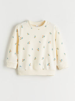 Bebe Yaka Bask?l? K?z ?ocuk Sweatshirt