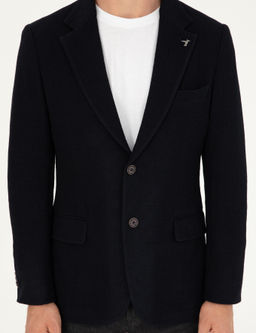 Темно-синяя приталенная куртка - Cacharel фото 7