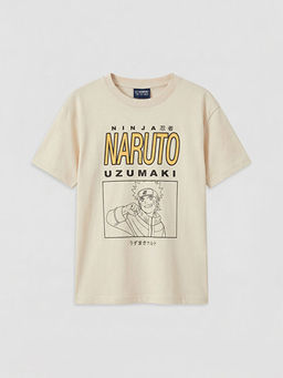 Bisiklet Yaka Naruto Bask?l? Erkek ?ocuk Ti??rt