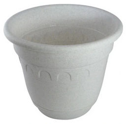 Цена за 2 шт. Горшок для цветов пластиковый 6,7л d-26см "Колывань" с поддоном мраморный С95М