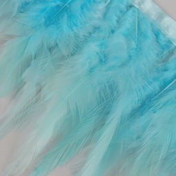 Перья петуха декоративные, на ленте, 10-15 см, 5±0.5 м, голубые