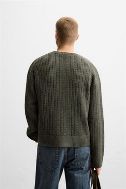 TEXTURED CABLE-KNIT CARDIGAN - Zara фото 3