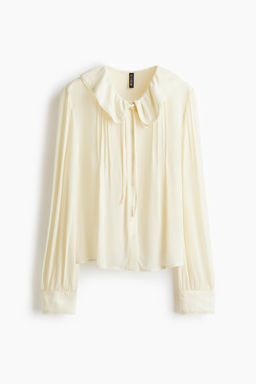 Blusa de viscosa con cuello Peter Pan