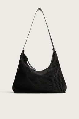 BOLSO SHOPPER MESH / Negro