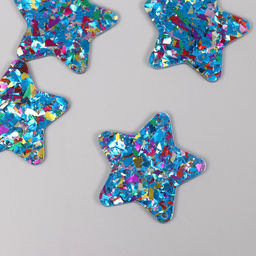 Цена за 4 шт. Декор для творчества акрил двусторонний «Блестящая звезда», 3.9×3×0.2 см