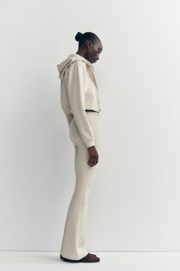 STITCHED INTERLOCK BELL BOTTOM TROUSERS - Zara фото 9