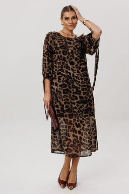 Платье ANELLI 1733 Коричневый леопард  фото 10