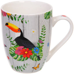 Цена за 2 шт. Кружка керамическая 350мл "Экзотические птицы"
