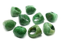 Кольцо перстень из авантюрина зеленого Капля