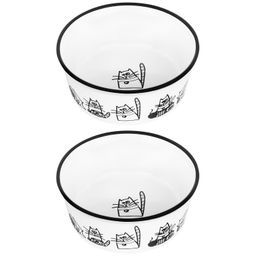 Набор 2 мисок для домашних питомцев 400 мл 13,5*13,5*5 см "БЕЗ КОТА ЖИЗНЬ НЕ ТА" "Жизнь кошек"