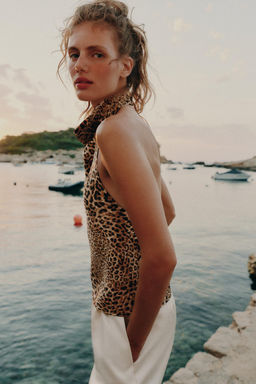TOP HALTER SATINADO / Leopardo - Zara фото 4