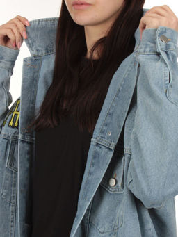 5803 LT. BLUE Куртка джинсовая женская оверсайз - Fashion фото 10