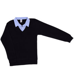 Джемпер с рубашкой обманкой ОБ-103 черн/син