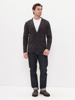 Кардиган мужской GREG G136-KF-клетка (корич. 525/345)  фото 5