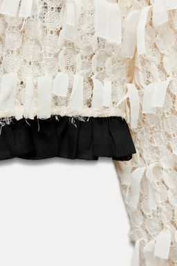 CONTRAST JACKET WITH FRINGING - Zara фото 8