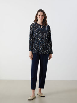 Bisiklet Yaka Desenli Bluz