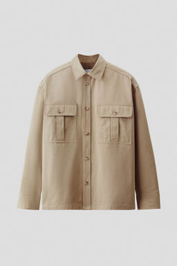 Sobrecamisa cargo en sarga de algod?n