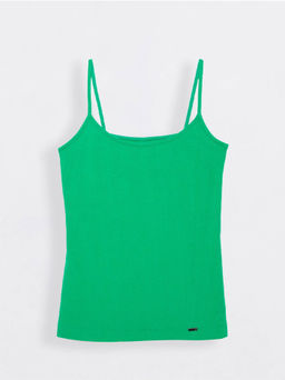 CONTE Легкий топ из вискозы на тонких бретелях LD 1121 green garden