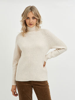 водолазка женская из шерсти в рубчик - Glenfield фото 5