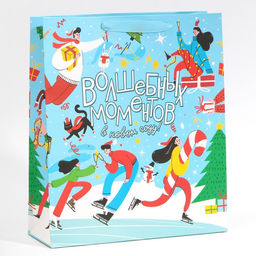 Пакет ламинированный вертикальный Зимний каток, M 26 30 9 см