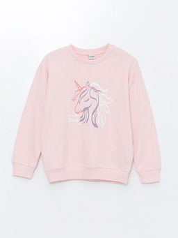 Bisiklet Yaka K?z ?ocuk Sweatshirt