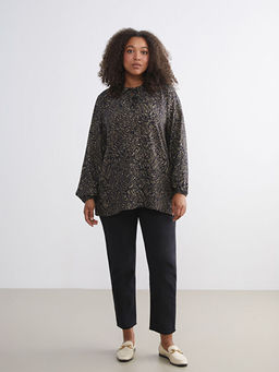 Ba?lamal? Yaka Desenli Bluz