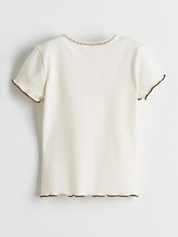 Bisiklet Yaka Kurdele Detayl? K?z ?ocuk Ti??rt 2li