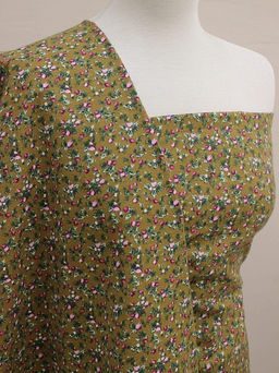 Теплый хлопок Земляничка на оливково-коричневом-2, СОРТ2, ш.1.47м, хлопок-100%, 150гр/м.кв - Купава фото 6